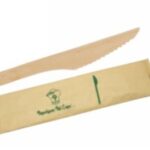 COLTELLI LEGNO IMBUSTATI SINGOLARMENTE  NATURALE 16 CM