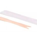 FORCHETTINA 2 PUNTE LEGNO 85MM IMB.SINGOL. NATUR.85MM