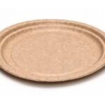 PIATTO CARTONCINO AVANA 23CM BORDO RIGATO KRAFT 23 CM