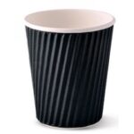 BICCHIERE CARTONCINO CORRUGATO + PE NERO 240 ML (8 OZ)