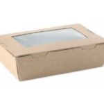 CONTENITORE CART.+PE C/FINESTRA 400ML KRAFT 12X8,8CMX3,7 H