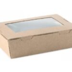 CONTENITORE CART.+PE C/FINESTRA 700ML KRAFT 15X10CMX4,5 H