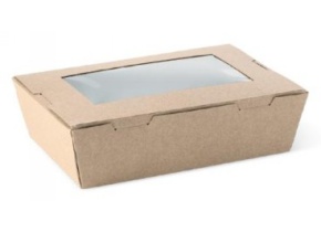 WEB_057401372.jpg CONTENITORE CARTONCINO + PE C/FINESTRA KRAFT 18X12 CMX5 H - immagine 1