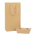 PORTABOTTIGLIE CART.ICICL. C/MANICI COTONE BROWN 20X9X38+5CM