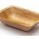 PIATTO RETT.FOGLIA PALMA NATURALE 25X16 CM
