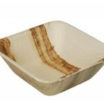 VASCHETTA QUADRATA FOGLIA PALMA 14X14CM NATURALE 14X14 CM