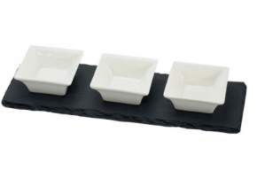 WEB_057401803.jpg SET 1 VASSOIO RETT.ARDESIA+3 VASCH.CERAMICA NERO/BIANCO - immagine 1