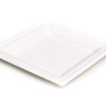 PIATTO QUADRATO POLP.CELL.PFAS FREE BIANCO 150X150MM