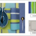 TOVAGLIA 100X100 AIRLAID ONDA VERDE LIME/CELESTE/BLU