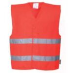 GILET ALTA VIS. 2 BANDE ROSSO TG.S/M-XXL/3XL