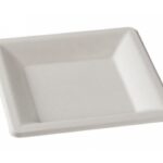 ASSIETTE CARRÉE PULPE DE CANNE 260X260X15 MM