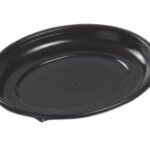 ASSIETTE GALAXIE OVALE PUL.CANNE LAMIN. NOIRE PE 200X160MM