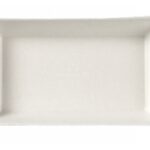 ASSIETTE QUARTZ PULPE DE CANNE BLANCHE 160X100 MM