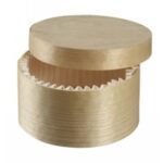 BOITE BOIS RONDE NORMANDE+COUV.+PAP.CUISS. Ø85 H42MM 170ML