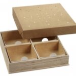 BOÎTE MODULO CARRÉE EN BOIS FOND 250 + COUVERCLE