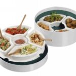 COFFRET REPAS ROND L"ENCAS Ø 210MM EXT.BLANC INT.VERT SAPIN