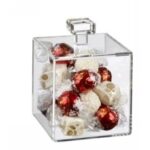 CUBE PMMA 100X100X100MM TRANSPARENT ÉPAISSEUR 3MM+COUVERCLE