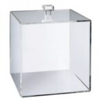 CUBE PMMA 250X250X250MM TRANSPARENT ÉPAISSEUR 3MM+COUVERCLE