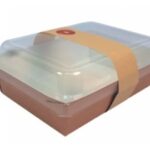 PANIER SALADE CARTON 1000ML +COUVERCLE TRANSP +BAGUE 50 C&C.