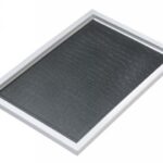 PLATEAU AMBASSADEUR 190X275X15MM BORD GRIS PERLÉ FOND NOIR
