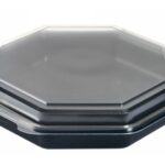 SCATOLA OCTAVIEW P/FRED. 1000 ML 230X230X50MM PS NERO/TRASP.