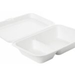 SCATOLA MEAL 2 SCOMP. 470/300 ML 241X163X65MM BAGASSA BIANCO