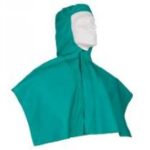 CUFFIA CON MANTELLA CHIUSURA VELCRO VERDE TG. UNICA