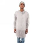 CAMICE TNT 30 C/VELCRO TASC.INTERN. EL.POLSI BIANCO M