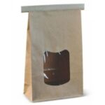 SACCHETTO C/FINESTRA LAMINATO BROWN 242X155X70 MM