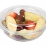 CONTENITORE STONDATO "DELIGREEN" RPET TRASPARENTE 240 ML.