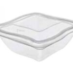CONTENITORE C/COPERCHIO RPET TRASPARENTE 146X146X64MM