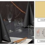 TOVAGLIOLO AIRLAID BIO LEAF POCKET 40X40 CHAMPAGNE