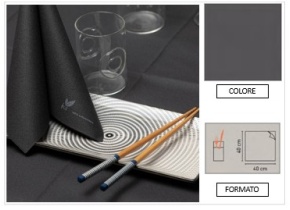 WEB_063701306.jpg TOVAGLIOLO AIRLAID BIO LEAF POCKET 40X40 ANTRACITE - immagine 1