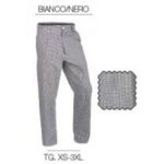 PANTALONE CUOCO QUADRETTO BIANCO NERO TG. XS-3XL