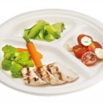 ASSIETTE PULPE DE CANNE Ø 260 MM 3 COMPARTIMENTS C&C