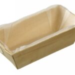 BARQUETTE BOIS RECTANGLE AVEC PAPIER CUISSON 100X45X30 MM 25