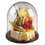 PLATEAU DÔME BASE NOIRE Ø 170MM+COUVERCLE TPT Ø 160MM H175MM