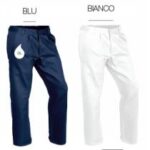 PANTALONE SANFORIZZATO BLU-BIANCO INDANTRENE TG. XS-3XL
