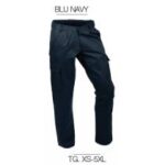 PANTALONE MULTITASCHE GABARDINE ROBERTA BLU NAVY TG.4XL-5XL