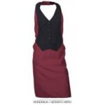 GREMBIULE PRONTA CONS. DA BAR BICOLORE BORDEAUX/GESSATO NERO