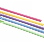 CANNUCCE CON CUCCHIAINO IN PLA COLORI MISTI  6X210 MM