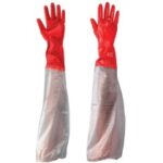 GUANTI G53 PVC ROSSI C/MANICHETTA TRASPARENTE TG. S-XL