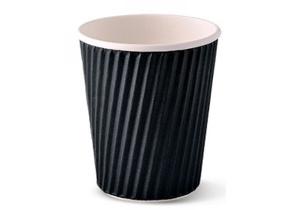 WEB_057401302.jpg BICCHIERE CARTONCINO CORRUGATO + PE NERO 480 ML (16 OZ) - immagine 1