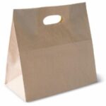 SACCHETTO DA ASPORTO CARTA CON MANIGLIA BROWN 280X280X150 MM