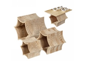 WEB_317801393.jpg ESPOSITORE LEGNO MASSICCIO BAMBÙ PER VASSOI 3 PEZZI - immagine 1