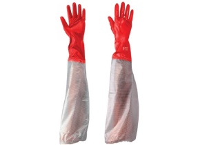 WEB_212101138.jpg GUANTI G53 PVC ROSSI C/MANICHETTA TRASPARENTE TG. S-XL - immagine 1