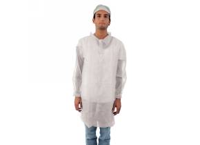 WEB_057400024.jpg CAMICE TNT 30 C/VELCRO TASC.INTERN. EL.POLSI BIANCO M - immagine 1