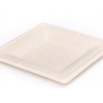 PIATTO QUADR.POLPA N/SBIANCATA 20X20CM NATURALE 20X20 CM