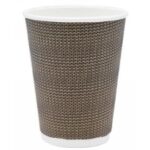 BICCHIERE CART.PUNTIN.DOPPIA PARETE+PE MARRONE 360 ML 12OZ