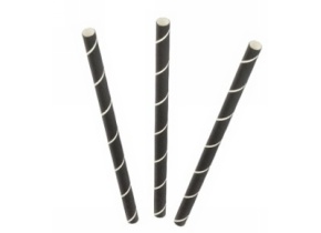 WEB_057401315.jpg CANNUCCE CARTA NERA TWISTED 150X7MM NERO TWISTED BIANCO - immagine 1